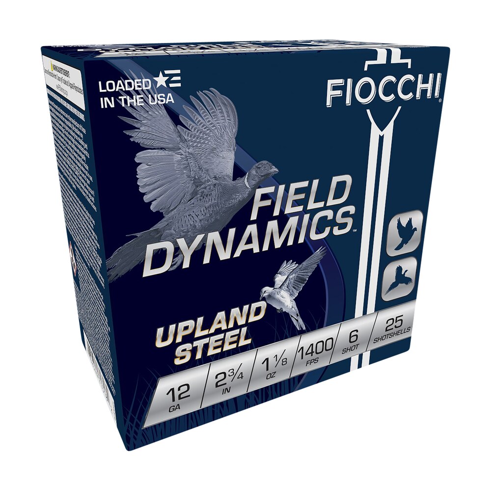 fiocchi 12hvst6 field dynamics upland steel 12gauge 2.75" 1 1/8oz 6shot 25 per box/10 case Fiocchi 12HVST6 Field Dynamics Upland Steel 12Gauge 2.75" 1 1/8oz 6Shot 25 Per Box/10 Case Sports South item 157283