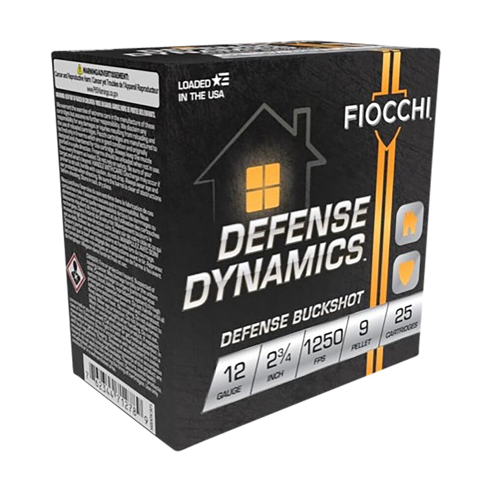 fiocchi 12ex9p defense dynamics defense buckshot 12gauge 2.75" 25 per box/10 case Fiocchi 12EX9P Defense Dynamics Defense Buckshot 12Gauge 2.75" 25 Per Box/10 Case Sports South item 157285