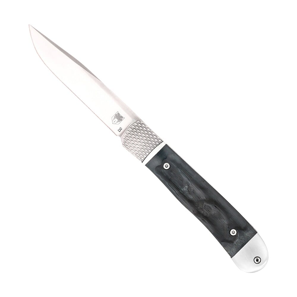 cobratec knives ctthrblk trapper hidden release 3.12" ots drop point plain satin d2 steel blade, 4.25" black bone scales handle CobraTec Knives CTTHRBLK Trapper Hidden Release 3.12" OTS Drop Point Plain Satin D2 Steel Sports South item 157304