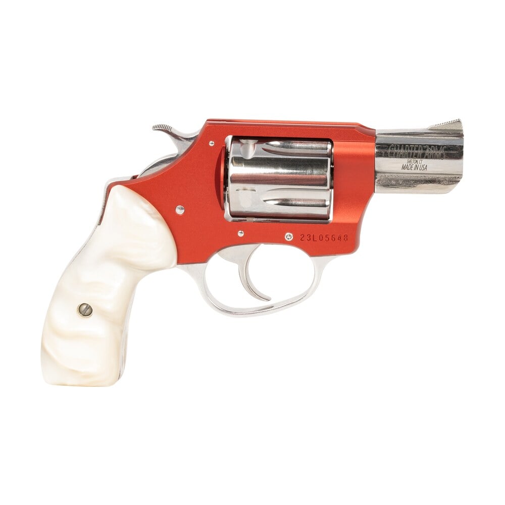 charter arms 53826 chic lady 38 special 5 shot 2" high polished stainless barrel & cylinder, red anodized aluminum frame, white pearlite grip, exposed hammer Charter Arms 53826 Chic Lady 38 Special 5 Shot 2" High Polished Stainless Barrel & Sports South item 157362