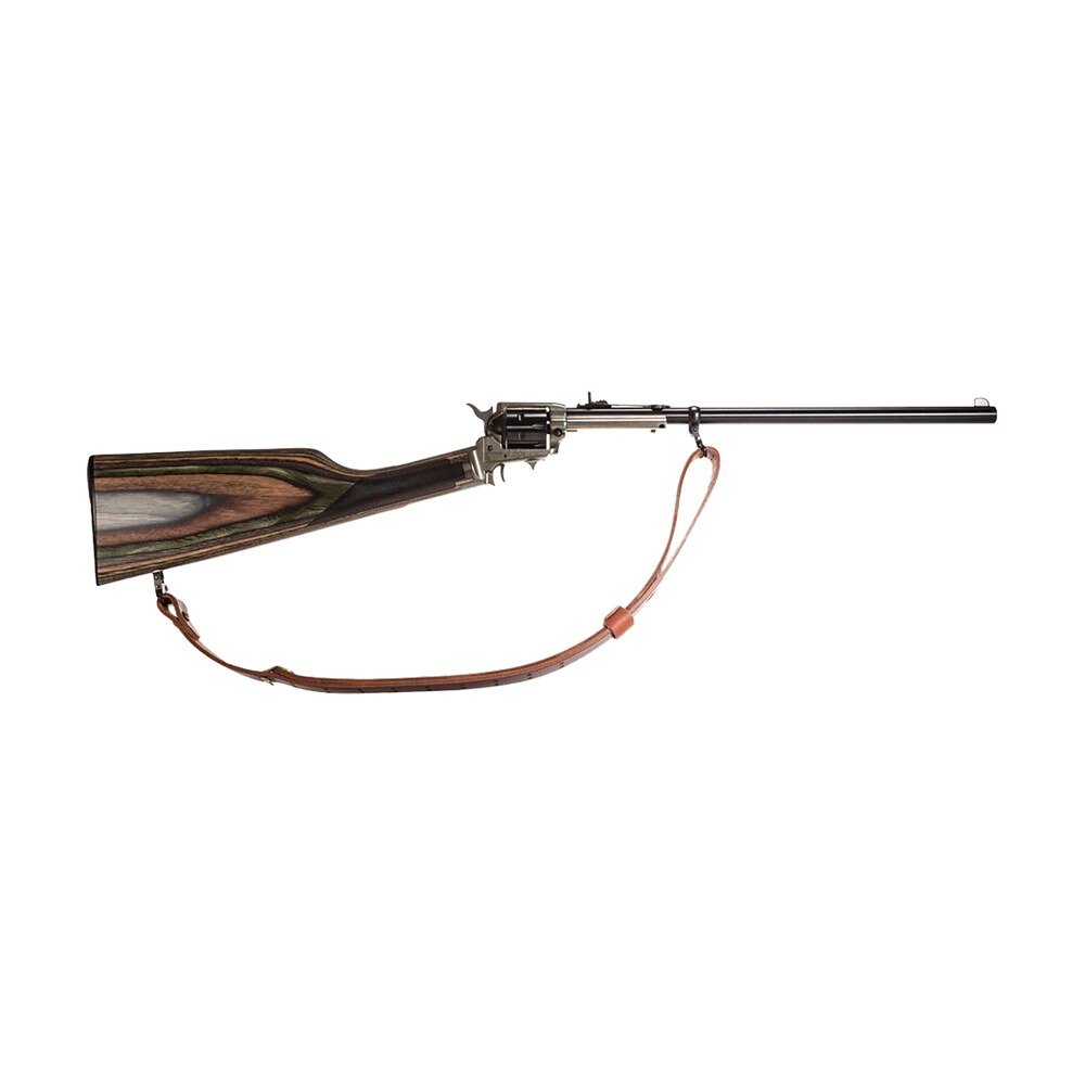 heritage mfg br226ch16hs ls rough rider rancher full size 22 lr 6rd 16.12" black oxide barrel, color case hardened aluminum receiver, camo laminate fixed wood stock, right hand Heritage Mfg BR226CH16HS-LS Rough Rider Rancher Full Size 22 LR 6rd 16.12" Black Oxide Sports South item 157592