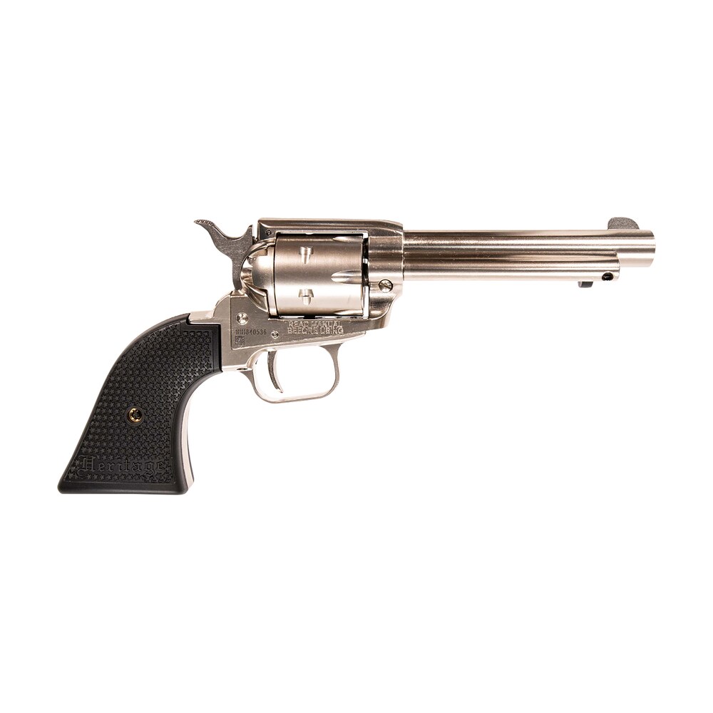 heritage mfg rr22ni4 rough rider 22 lr 6 shot, 4.75" black nitride steel barrel, black nitride steel frame, black cylinder, us flag polymer grip, manual safety, exposed hammer Heritage Mfg RR22NI4 Rough Rider 22 LR 6 Shot, 4.75" Black Nitride Steel Sports South item 157593