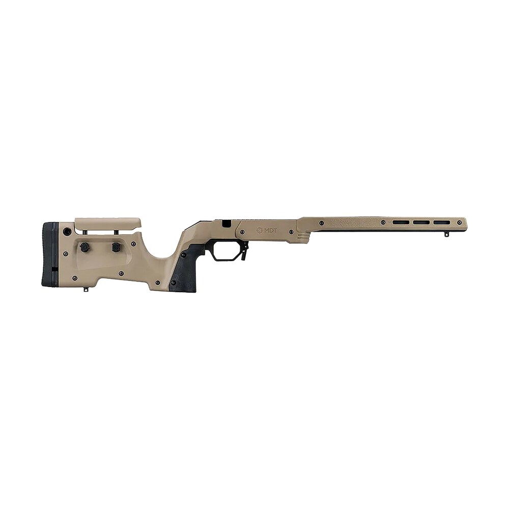 mdt sporting goods inc 104691fde xrs chassis fde aluminum core with polymer panels, adj. cheekrest, m lok forend, interchangeable grips, aics mag compatible, fits short action remington 700 Mdt Sporting Goods Inc 104691FDE XRS Chassis FDE Aluminum Core Sports South item 157638