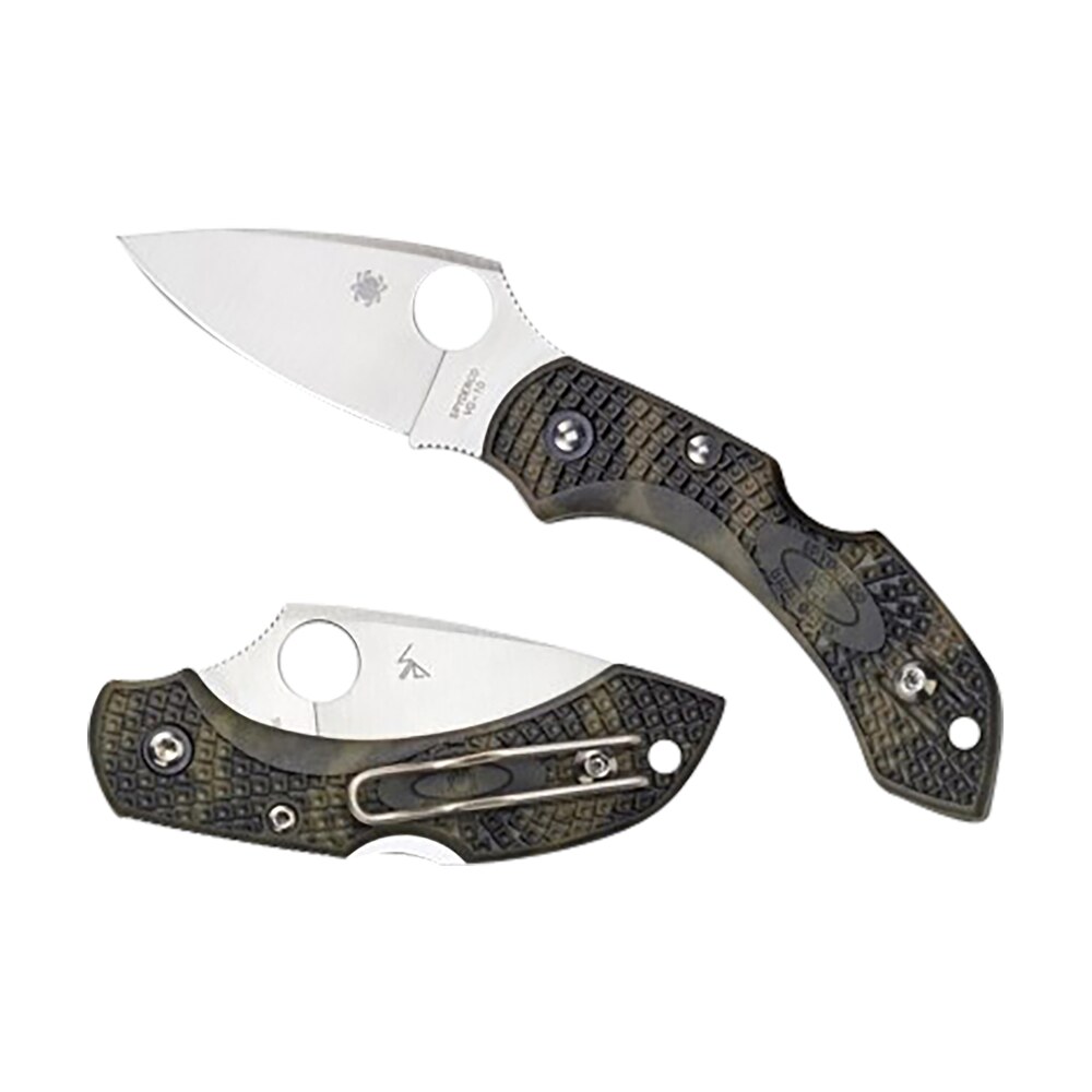 spyderco c28zfpgr2 dragonfly 2 2.30" folding plain satin vg 10 ss blade/zome green textured frn handle includes pocket clip Spyderco C28ZFPGR2 Dragonfly 2 2.30" Folding Plain Satin VG-10 SS Blade/Zome Green Textured FRN Sports South item 158046