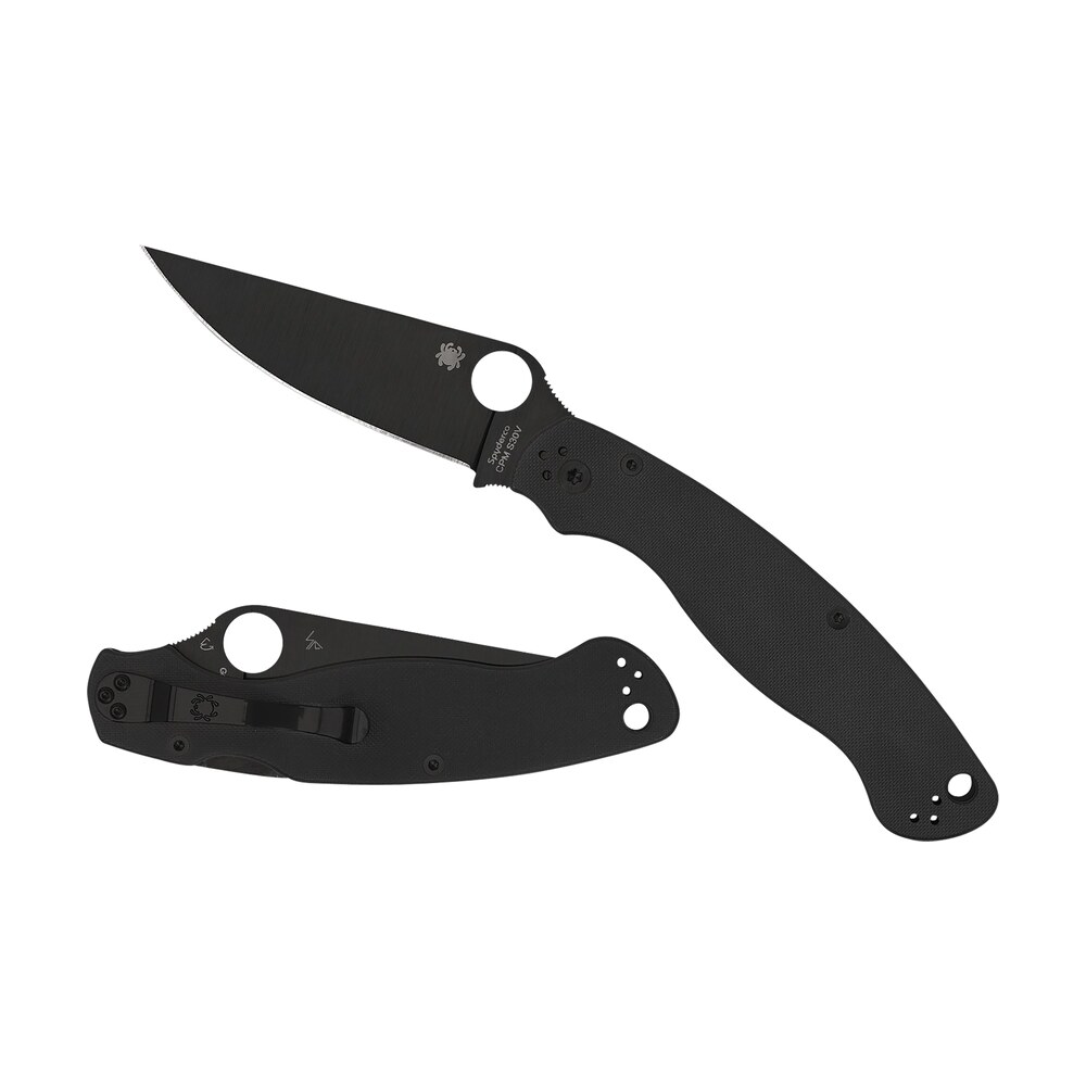 spyderco c36gpbk2 military 2 4" folding plain black dlc cpm s30v ss blade/ black textured g10 handle includes pocket clip Spyderco C36GPBK2 Military 2 4" Folding Plain Black DLC CPM S30V SS Blade/ Black Textured G10 Sports South item 158048