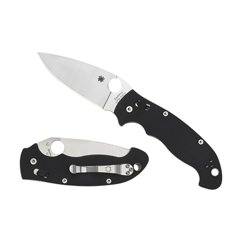 spyderco c95gp2 manix 2 xl 3.85" folding plain satin cpm s30v ss blade/black textured g10 handle includes pocket clip Spyderco C95GP2 Manix 2 XL 3.85" Folding Plain Satin CPM S30V SS Blade/Black Textured G10 Sports South item 158059