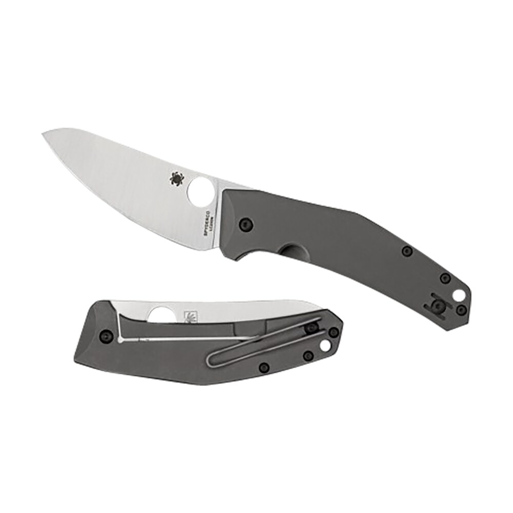 spyderco c211tip spydiechef salt 3.32" folding plain lc200n blade satin titanium handle includes pocket clip Spyderco C211TIP SpydieChef Salt 3.32" Folding Plain LC200N Blade Satin Titanium Handle Sports South item 158075