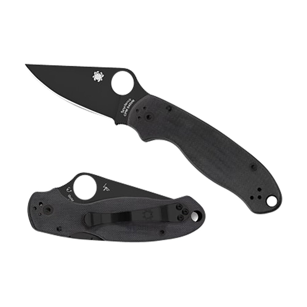 spyderco c223gpbk para 3 2.95" folding clip point plain black dlc cpm s45vn ss blade/black g10 handle includes pocket clip Spyderco C223GPBK Para 3 2.95" Folding Clip Point Plain Black DLC CPM S45VN SS Blade/Black G10 Sports South item 158076