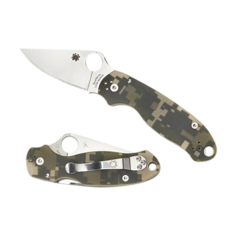 spyderco c223gpcmo para 3 2.95" folding plain black dlc cpm s45vn ss blade/digital camo textured g10 handle includes pocket clip Spyderco C223GPCMO Para 3 2.95" Folding Plain Black DLC CPM S45VN SS Blade/Digital Camo Sports South item 158077