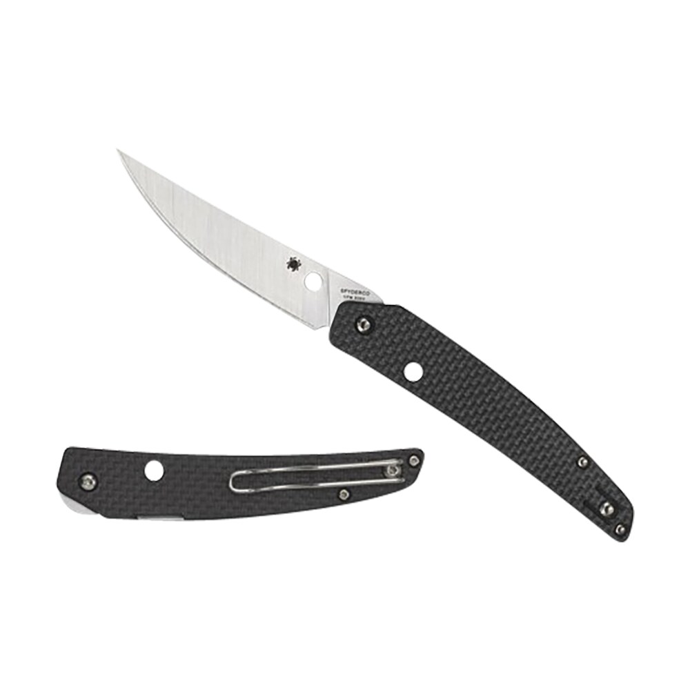 spyderco c242cfp ikuchi 3.26" folding plain cpm s30v ss blade/black textured carbon fiber/g10 handle includes pocket clip Spyderco C242CFP Ikuchi 3.26" Folding Plain CPM S30V SS Blade/Black Textured Carbon Fiber/G10 Sports South item 158089
