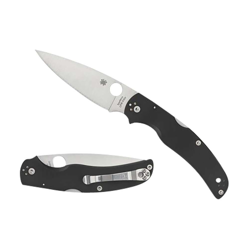 spyderco c244gp native chief lightweight 4.02" folding plain stonewashed cts bd1n ss blade/black textured frn handle includes pocket clip Spyderco C244GP Native Chief Lightweight 4.02" Folding Plain Stonewashed CTS BD1N SS Sports South item 158090