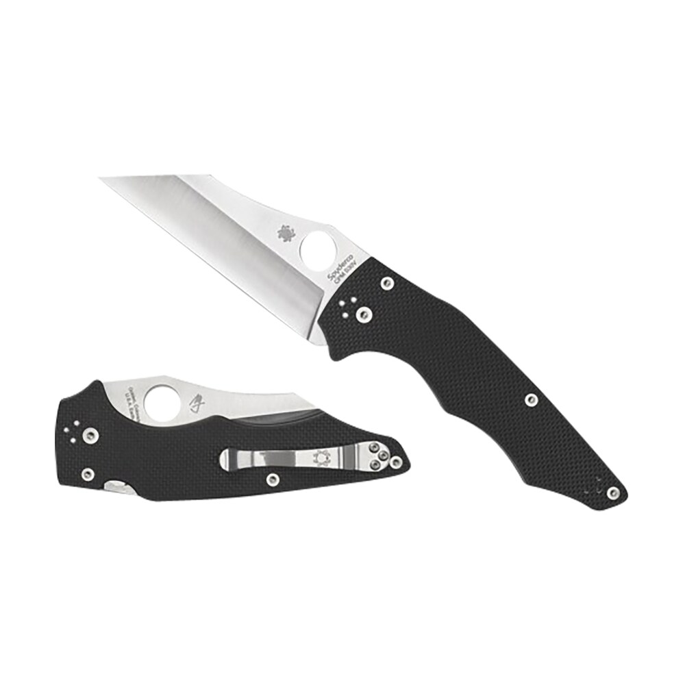 spyderco c253gp yojumbo 3.98" folding wharncliffe plain stonewashed cpm s30v ss blade/ black textured g10 handle includes pocket clip Spyderco C253GP YoJumbo 3.98" Folding Wharncliffe Plain Stonewashed CPM S30V SS Blade/ Black Sports South item 158092