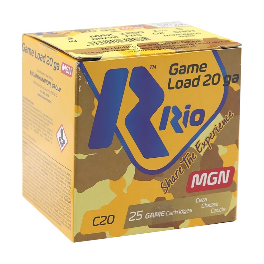 rio ammunition rc20mgn5 game load 20gauge 3" 1 1/4oz 5shot 25 per box/10 case Rio Ammunition RC20MGN5 Game Load 20Gauge 3" 1 1/4oz 5Shot 25 Per Box/10 Case Sports South item 158134