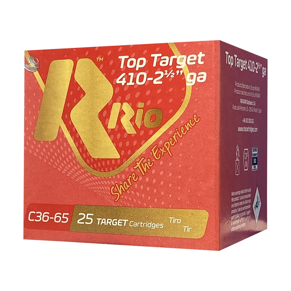 rio ammunition rc3675 top target 410 gauge 2.50" 1/2 oz 7.5 shot 25 per box/10 case Rio Ammunition RC3675 Top Target 410 Gauge 2.50" 1/2 oz 7.5 Shot 25 Per Box/10 Case Sports South item 158138
