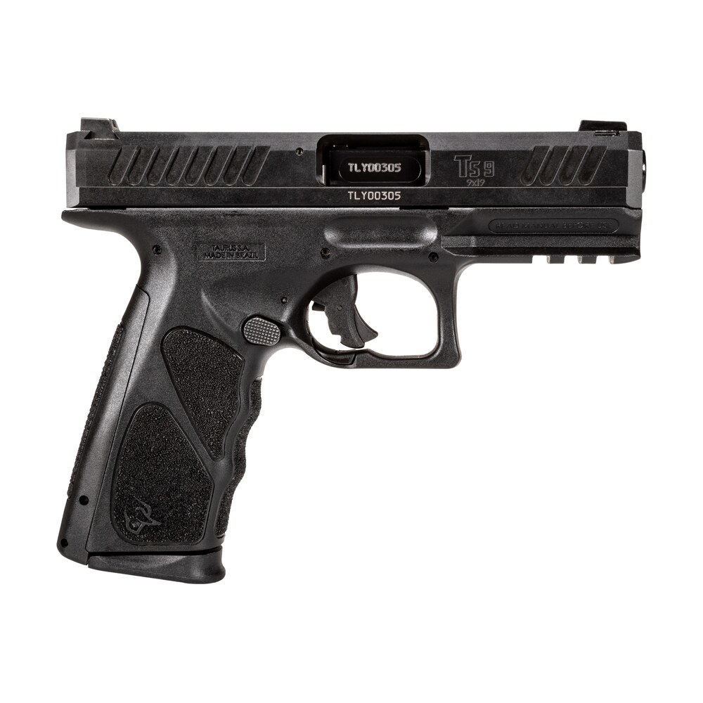 taurus 1ts9sr041 ts9 full size frame 9mm luger 17+1 4" matte black steel barrel, matte black serrated steel slide, matte black polymer frame w/picatinny rail, black polymer grip, includes 2 magazines Taurus 1TS9SR041 TS9 Full Size Frame 9mm Luger 17+1 4" Matte Black Steel Sports South item 158511
