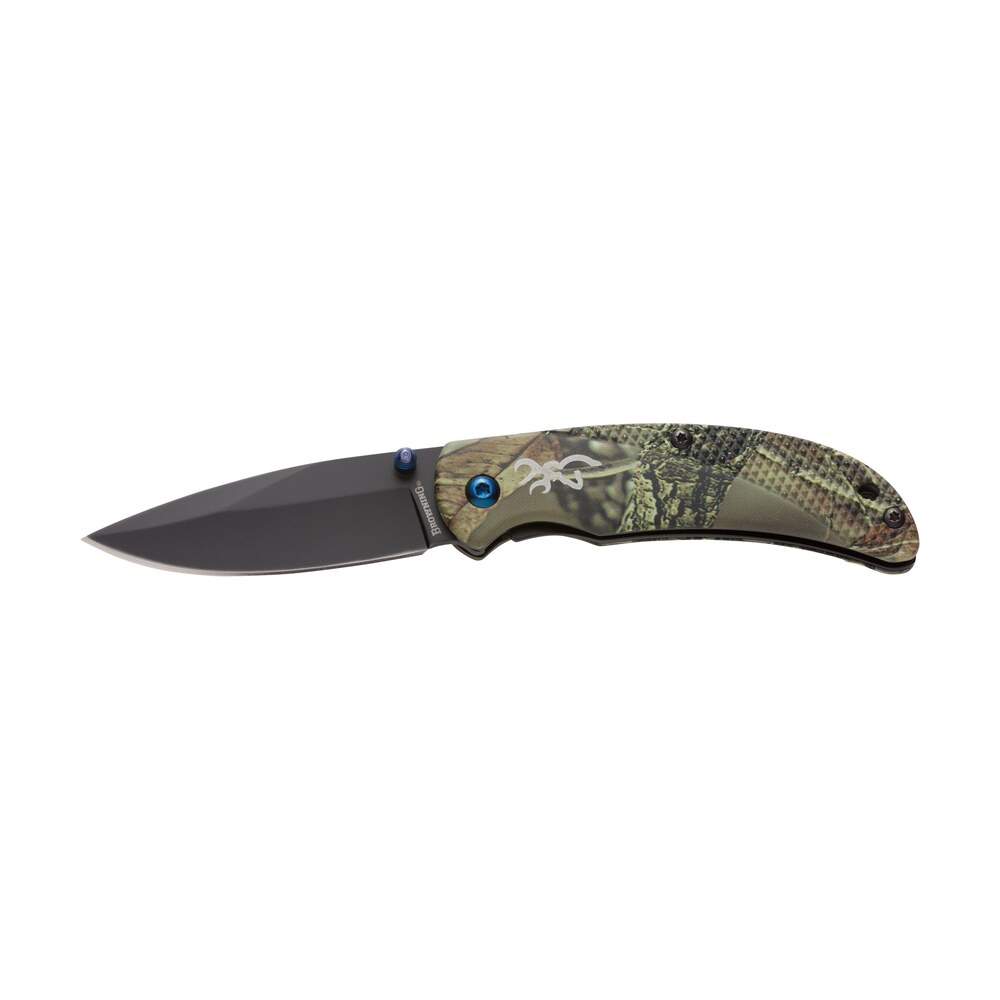 browning 3220344 prism 3 edc folding 2.38" plain black oxide 7cr17mov ss blade, camo w/brass accents & logo anodized aluminum handle, includes pocket clip Browning 3220344 Prism 3 EDC Folding 2.38" Plain Black Oxide 7Cr17MoV SS Blade, Camo Sports South item 158807