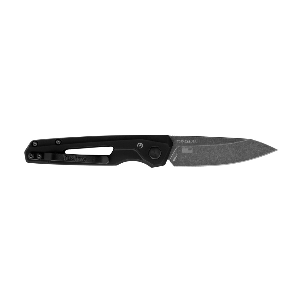 kershaw 7550 launch 11 automatic 2.75" folding drop point plain black oxide blackwash cpm 154 ss blade, black anodized aluminum handle, includes pocket clip Kershaw 7550 Launch 11 Automatic 2.75" Folding Drop Point Plain Black Oxide Blackwash CPM 154 Sports South item 158937