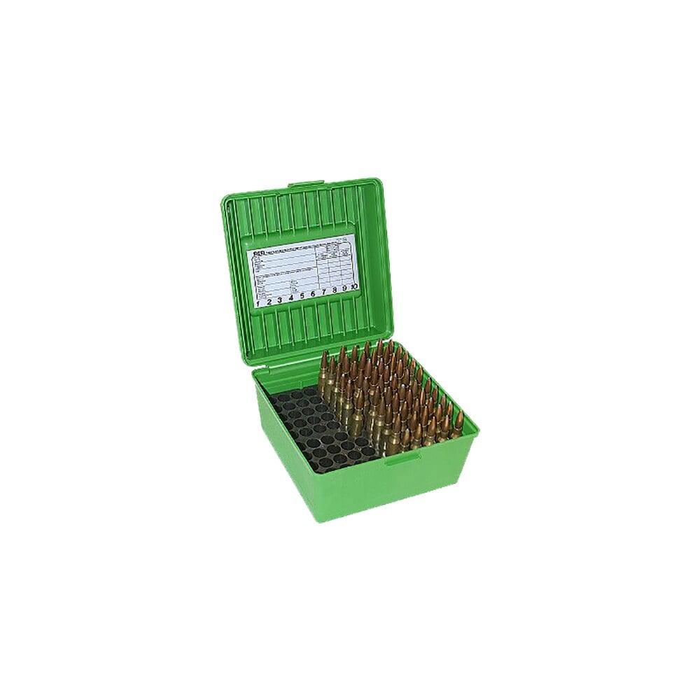 mtm case gard r100mag10 deluxe ammo box round handle multi caliber rifle green polypropylene 100rd MTM Case-Gard R100MAG10 Deluxe Ammo Box Round Handle Multi Caliber Rifle Green Polypropylene Sports South item 15903