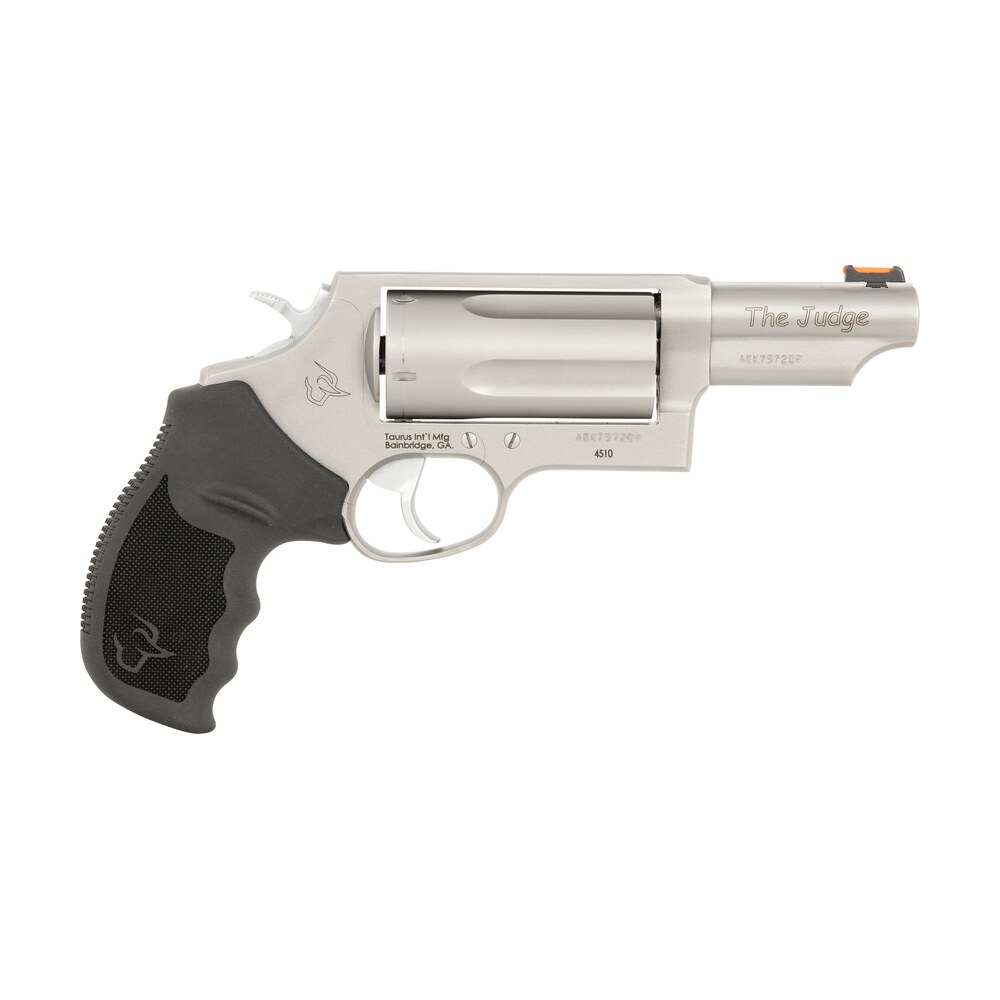 taurus 24410p39t judge t.o.r.o. compact frame 45 colt (long colt)/410 gauge 5rd 3" matte stainless steel barrel, cylinder & frame, black rubber grip, transfer bar safety, exposed hammer, optics ready Taurus 24410P39T Judge T.O.R.O. Compact Frame 45 Colt (Long Colt)/410 Gauge 5rd 3" Matte Sports South item 159345