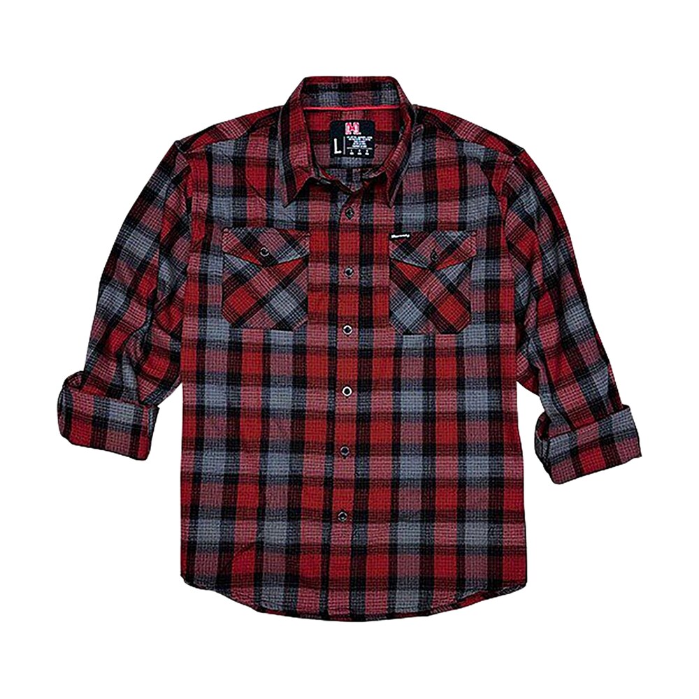 hornady gear 32196 flannel shirt 3xl red/black/gray, cotton/polyester, relaxed fit button up Hornady Gear 32196 Flannel Shirt 3XL Red/Black/Gray, Cotton/Polyester, Relaxed Sports South item 159683