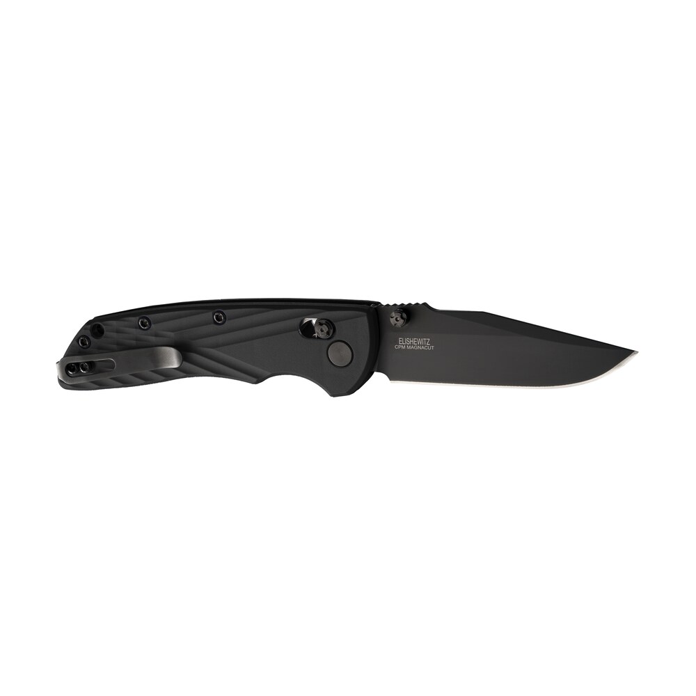 hogue deka 3.25" folding clip point plain black cerakote cpm magnacut ss blade, black crosshatch textured grn handle, includes pocket clip Hogue Deka 3.25" Folding Clip Point Plain Black Cerakote CPM MagnaCut SS Blade, Black Sports South item 159731