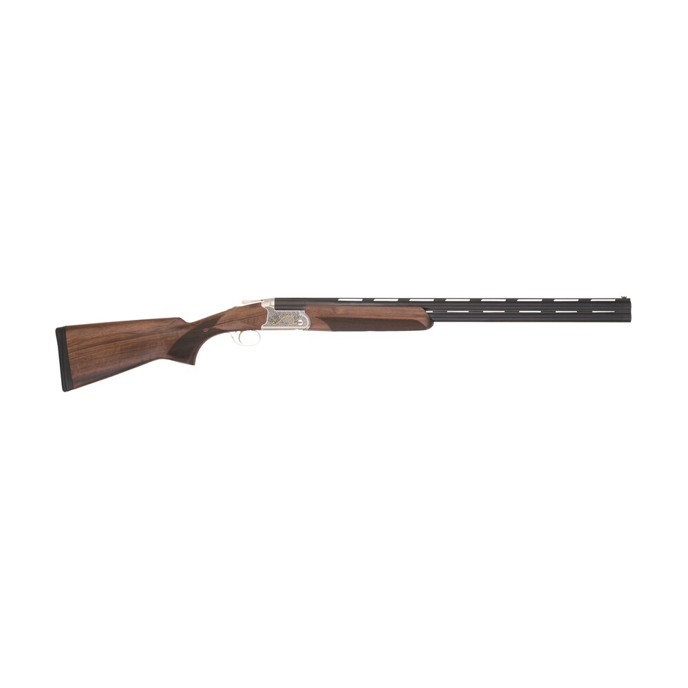 tristar 33136 trinity ii full size 28 gauge break open 3" 2rd 28" black over/under vent rib barrel, acid etched w/24k gold inlay stainless steel receiver, fixed turkish walnut stock, right hand TriStar 33136 Trinity II Full Size 28 Gauge Break Open 3" 2rd 28" Black Over/Under Vent Rib Sports South item 159761