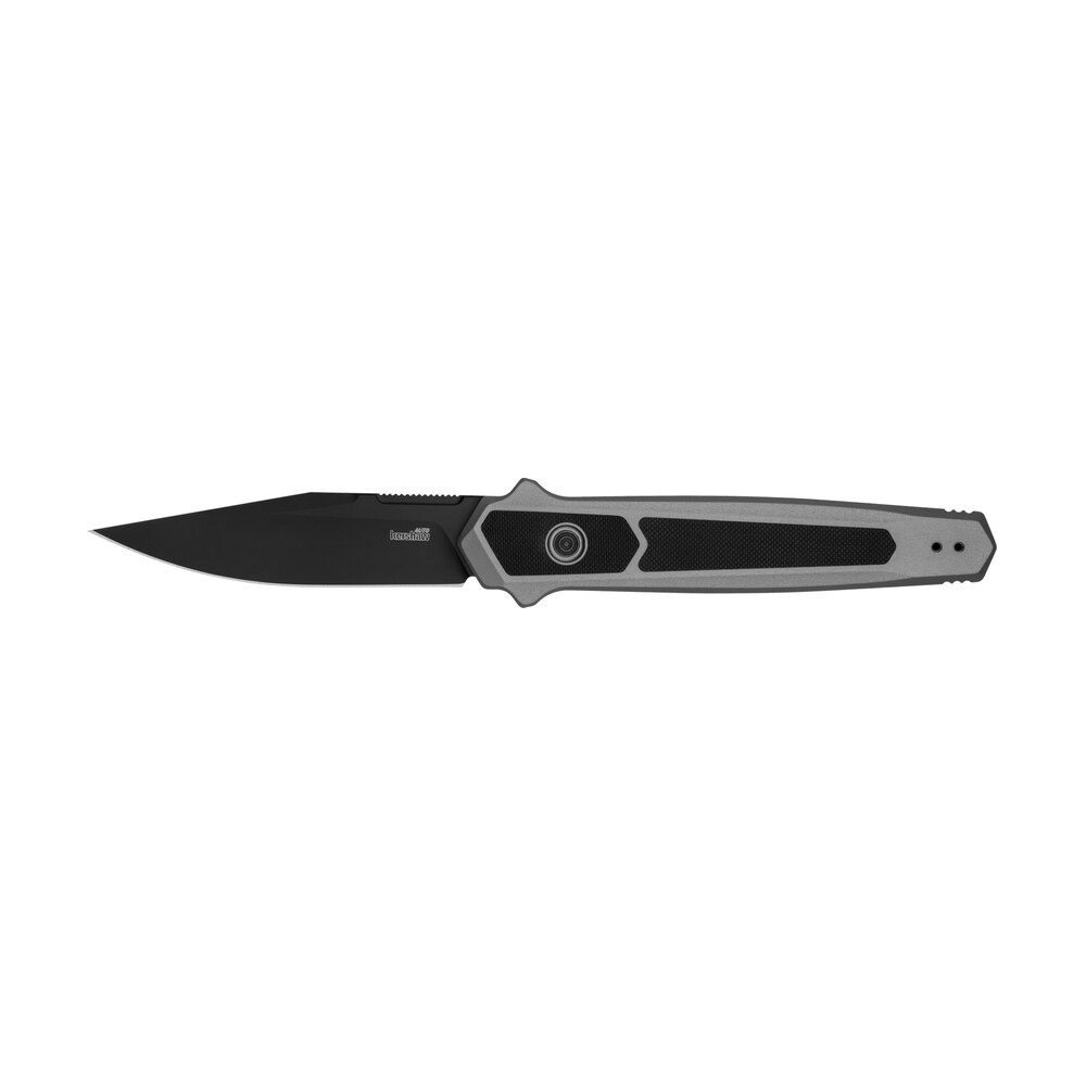 kershaw 7951 launch 17 automatic 3.50" folding clip point plain black cerakote s35vn blade, gray anodized w/black g10 inlays aluminum handle, includes pocket clip Kershaw 7951 Launch 17 Automatic 3.50" Folding Clip Point Plain Black Cerakote S35VN Blade, Sports South item 159800