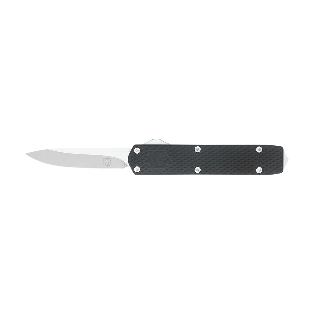cobratec knives mnblkmgen2dns mini mamba gen ii 2.25" otf plain stonewashed d2 steel blade, 3.38" black textured anodized aluminum handle CobraTec Knives MNBLKMGEN2DNS Mini Mamba Gen II 2.25" OTF Plain Stonewashed D2 Steel Blade, Sports South item 160095