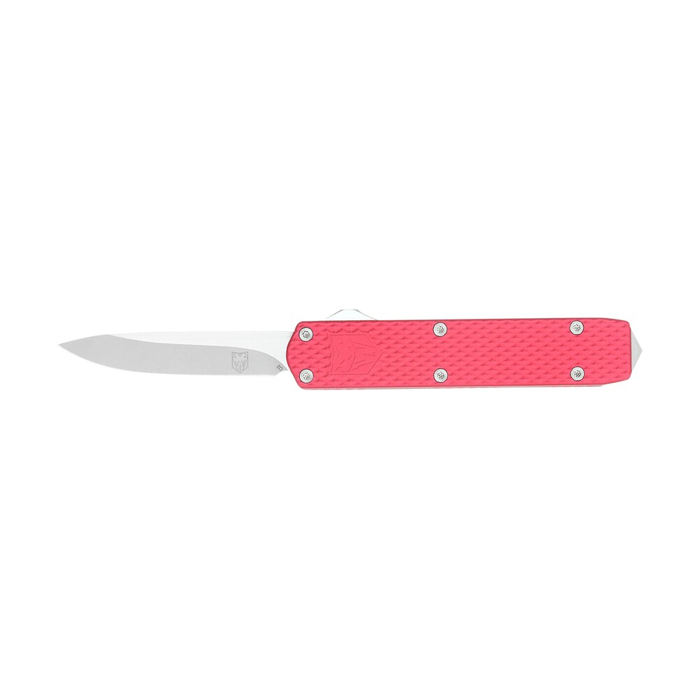 cobratec knives mnrdmgen2dns mini mamba gen ii 2.25" otf plain stonewashed d2 steel blade, 3.38" red textured anodized aluminum handle, features glass breaker, includes pocket clip CobraTec Knives MNRDMGEN2DNS Mini Mamba Gen II 2.25" OTF Plain Stonewashed D2 Steel Blade, Sports South item 160096