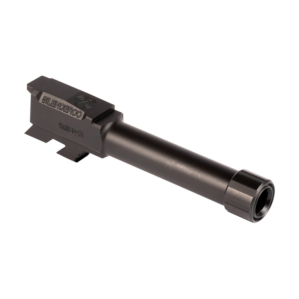 silencerco ac5049 glock 9mm luger 3.70" threaded black nitride stainless steel, fits glock 43/43x SilencerCo AC5049 Glock 9mm Luger 3.70" Threaded Black Nitride Stainless Steel, Sports South item 160256