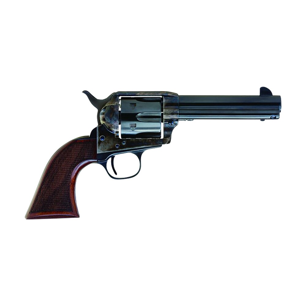 cimarron ar400 arizona ranger 357 mag 6 shot, 4.75" blue w/engraved "arizona ranger" steel barrel, blued cylinder, color case hardened steel frame, checkered walnut grip, exposed hammer Cimarron AR400 Arizona Ranger 357 Mag 6 Shot, 4.75" Blue Sports South item 160540