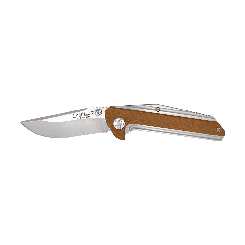camillus 19196 sevens 2.75" folding plain silver aus 8 carbonitride titanium blade, desert tan/ss g10/ss handle Camillus 19196 Sevens 2.75" Folding Plain Silver AUS-8 Carbonitride Titanium Blade, Desert Sports South item 160718