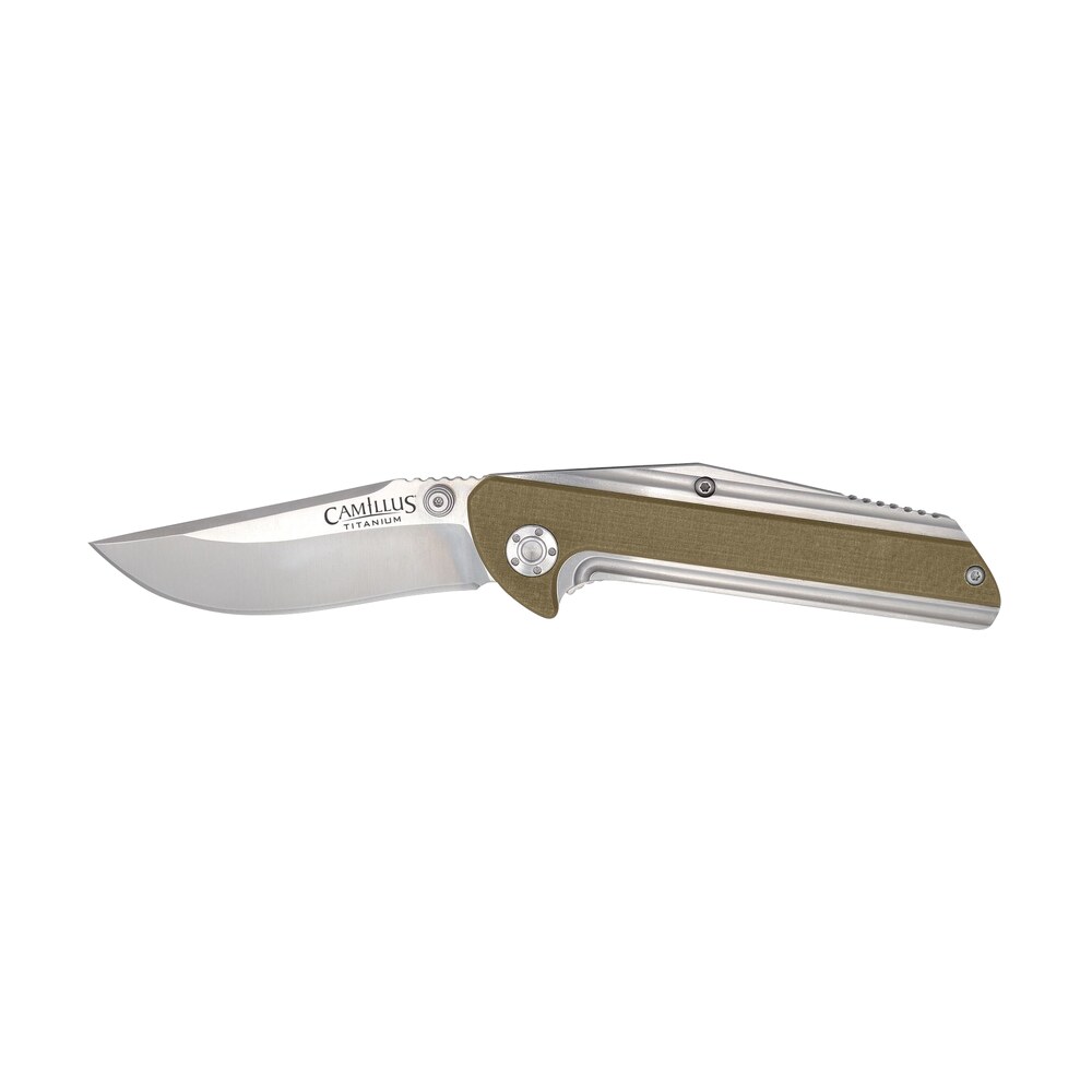 camillus 19195 sevens 2.75" folding plain silver aus 8 carbonitride titanium blade, desert tan/ss g10/ss handle Camillus 19195 Sevens 2.75" Folding Plain Silver AUS-8 Carbonitride Titanium Blade, Desert Sports South item 160719