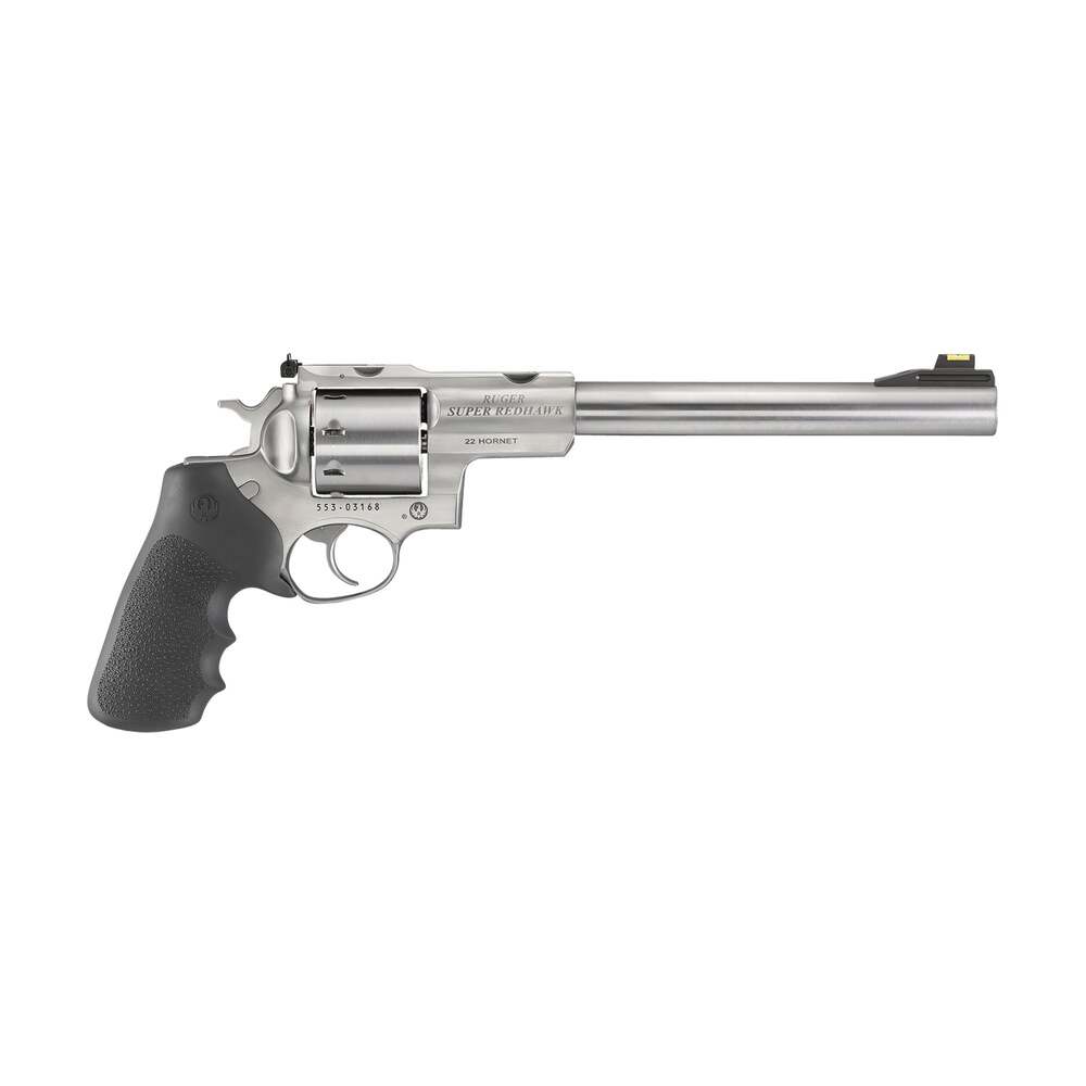 ruger 5526 super redhawk 22 hornet 8rd 9.50" satin stainless steel barrel, cylinder & frame, black hogue tamer monogrip grip, transfer bar safety Ruger 5526 Super Redhawk 22 Hornet 8rd 9.50" Satin Stainless Steel Sports South item 160807