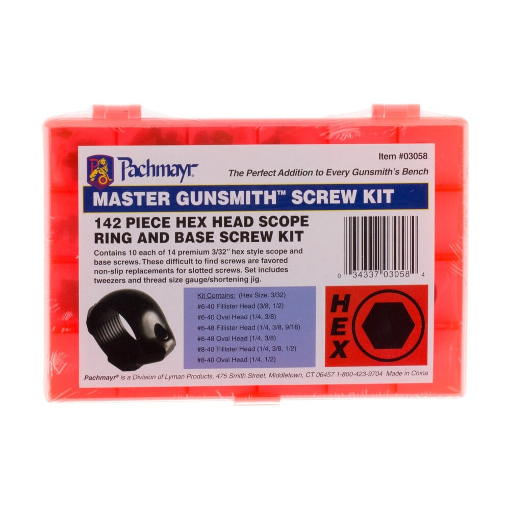 lyman 03058 master gunsmith hex head ring and base screw kit hardened steel universal metal handle 142 pieces Lyman 03058 Master Gunsmith Hex Head Ring and Base Screw Kit Hardened Steel Universal Metal Sports South item 16084