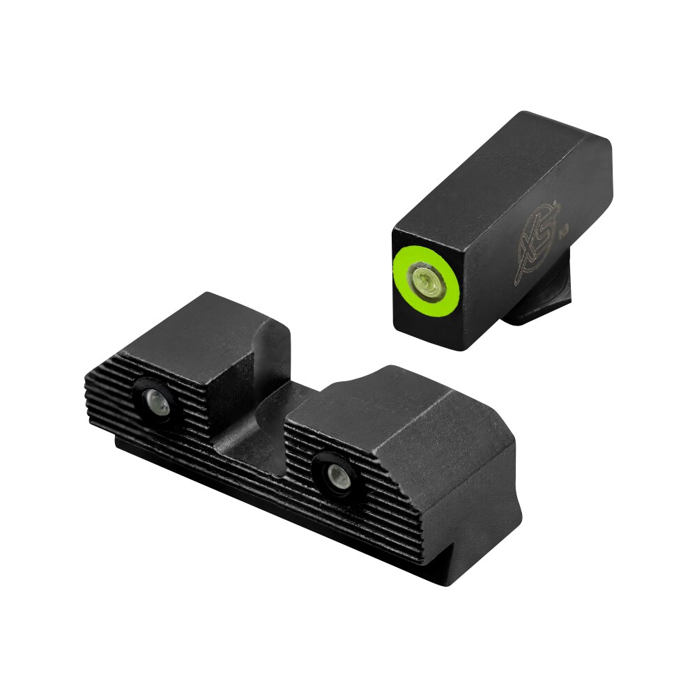 xs sights glr203p6g r3d 2.0 night sights fits glock black | green tritium green outline front sight green tritium rear sight XS Sights GLR203P6G R3D 2.0 Night Sights Sports South item 160889