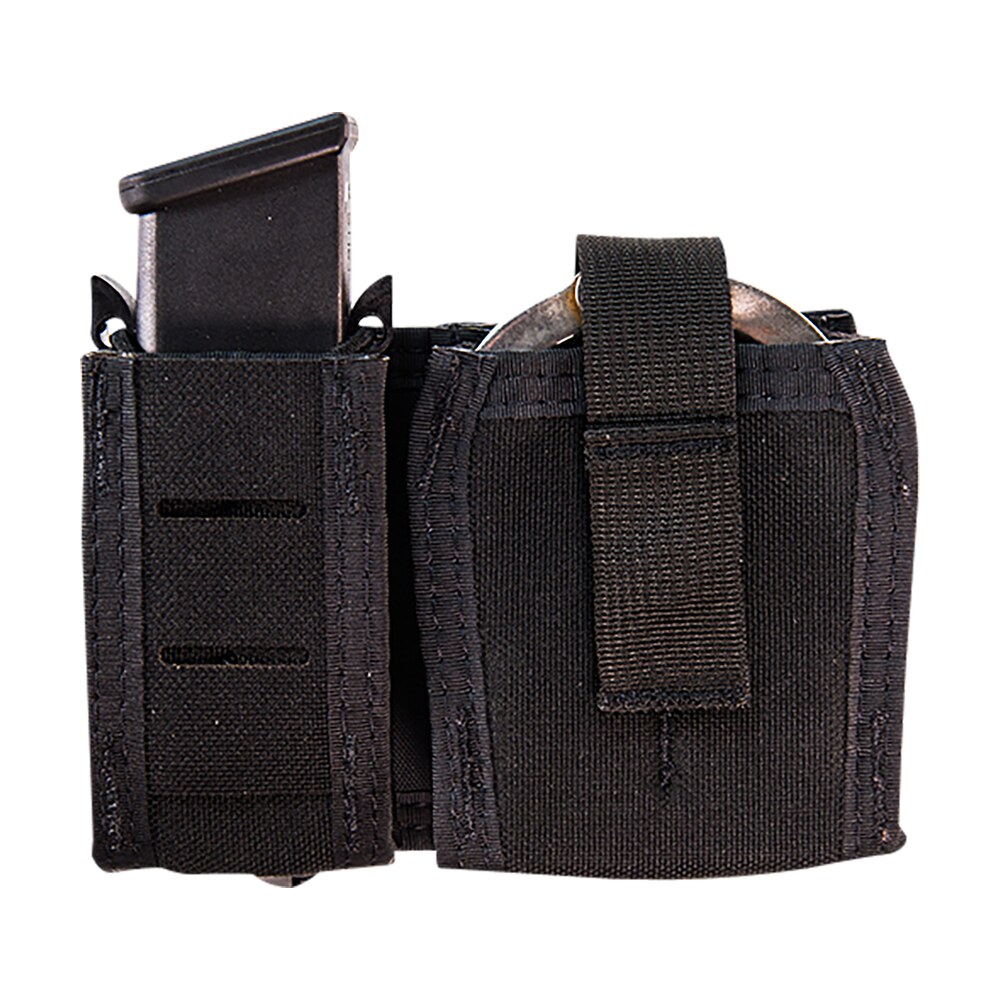 high speed gear 41p000bk taco duty single pistol & handcuff holder, black nylon with molle exterior, fits molle & 2" belt High Speed Gear 41P000BK TACO Duty Single Pistol & Handcuff Holder, Black Nylon Sports South item 160948