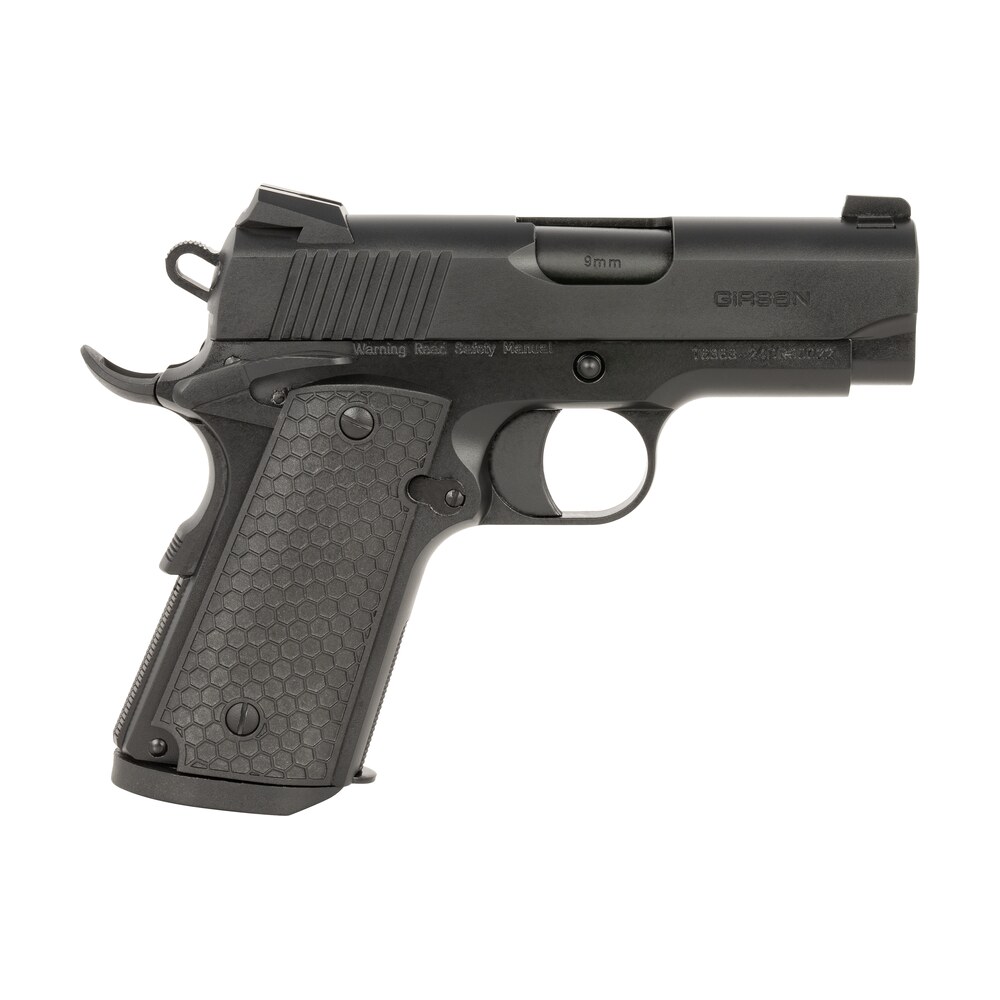 girsan 392065 mc1911 sc untouchable sub compact frame 9mm luger 7+1 3.40" black steel barrel, black serrated steel slide & frame w/beavertail, black polymer grip Girsan 392065 MC1911 SC Untouchable Sub-Compact Frame 9mm Luger 7+1 3.40" Black Steel Sports South item 160985