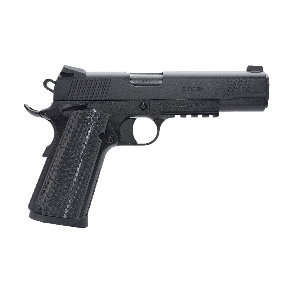 girsan 392061 mc1911 s untouchable full size frame 9mm luger 9+1 5" black steel barrel, black serrated steel slide & frame w/beavertail & picatinny rail, black polymer grip Girsan 392061 MC1911 S Untouchable Full Size Frame 9mm Luger 9+1 5" Black Steel Sports South item 160995