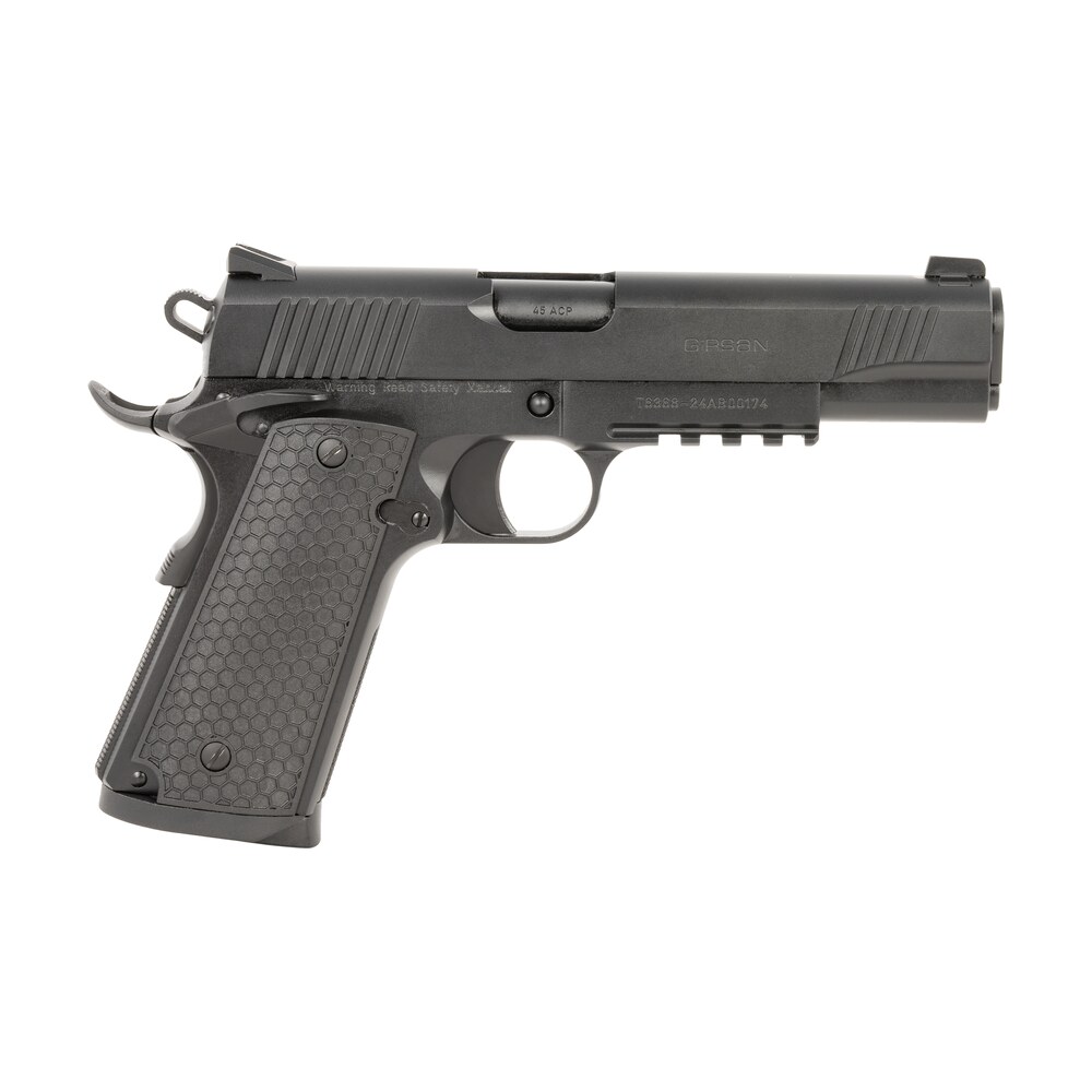 girsan 392060 mc1911 s untouchable full size 45 acp 8+1 5" black steel barrel, black serrated steel slide & frame w/beavertail & picatinny rail, black polymer grip Girsan 392060 MC1911 S Untouchable Full Size 45 ACP 8+1 5" Black Steel Sports South item 160996
