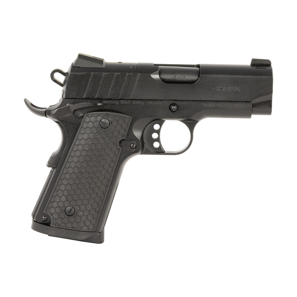 eaa girsan 391041 mc1911 sc influencer sub compact 45 acp 6+1 3.40" blued steel barrel, black cerakote optic ready/serrated steel slide & frame w/picatinny rail & beavertail, gray polymer grip EAA GIRSAN 391041 MC1911 SC Influencer Sub-Compact 45 ACP 6+1 3.40" Blued Steel Sports South item 161001