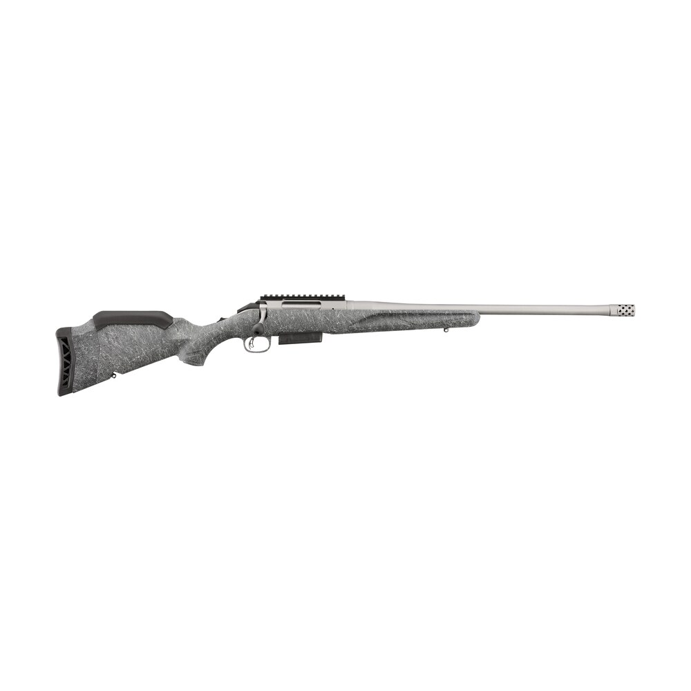 ruger 46905 american ii full size 450 bushmaster 3+1 20" gun metal gray cerakote threaded barrel & alloy steel receiver w/picatinny rail, gray splatter adj lop synthetic stock Ruger 46905 American II Full Size 450 Bushmaster 3+1 20" Gun Metal Gray Cerakote Threaded Sports South item 161082