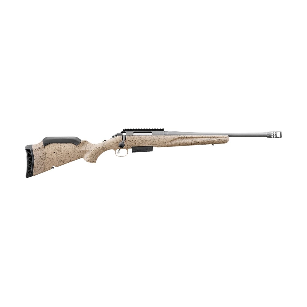 ruger 46922 american ii ranch 450 bushmaster 3+1 16.40" cobalt cerakote threaded barrel & alloy steel receiver w/picatinny rail, flat dark earth splatter adj comb & lop synthetic stock, right hand Ruger 46922 American II Ranch 450 Bushmaster 3+1 16.40" Cobalt Cerakote Threaded Barrel & Sports South item 161088