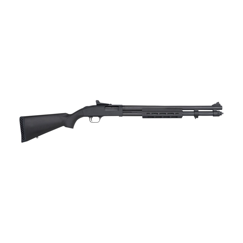 mossberg 50674 590 12 gauge pump 3" 8+1 20" matte blued steel barrel, matte blued drilled & tapped receiver, m lok handguards, black fixed synthetic stock Mossberg 50674 590 12 Gauge Pump 3" 8+1 20" Matte Blued Steel Sports South item 161120