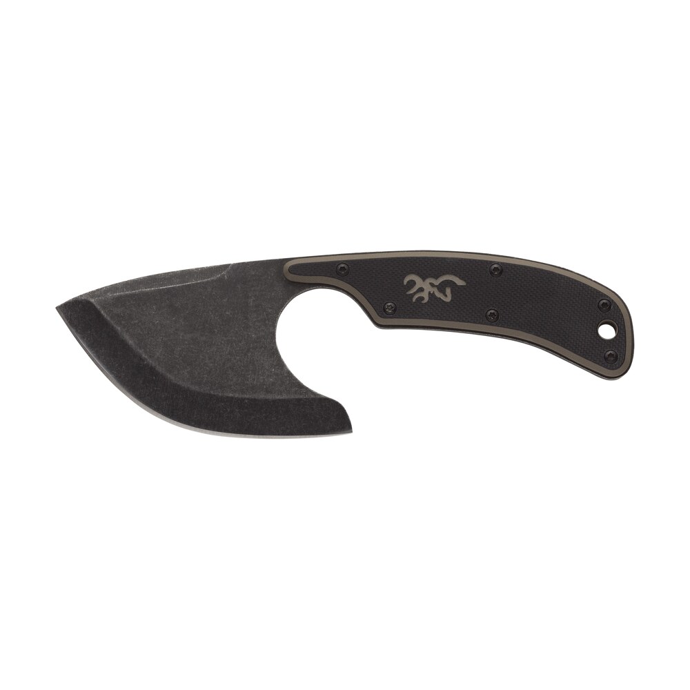 browning 3220323 cutoff 2.50" fixed skinner plain black black oxide stonewashed 9cr14mov ss blade, black/tan g10 handle Browning 3220323 Cutoff 2.50" Fixed Skinner Plain Black Black Oxide Stonewashed 9Cr14MoV SS Sports South item 161411