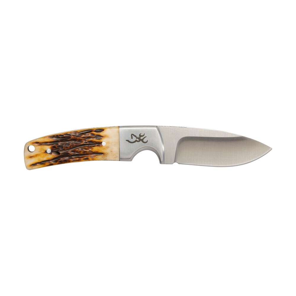 browning 3220509b buckmark hunter 3" fixed drop point plain 8cr13mov ss blade, brown jigged ox bone handle, box Browning 3220509B Buckmark Hunter 3" Fixed Drop Point Plain 8Cr13MoV SS Blade, Brown Jigged Ox Sports South item 161427