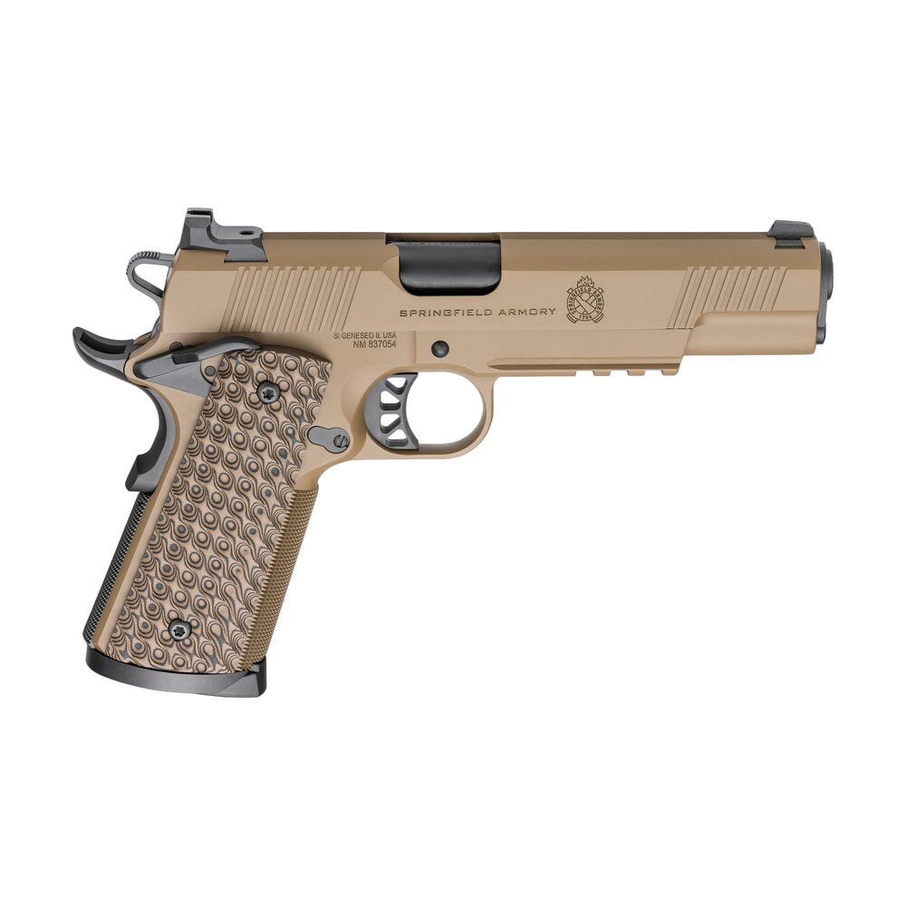 springfield armory pc9125lrcb 1911 trp 45 acp 8+1 5" black match grade barrel, coyote brown cerakote serrated carbon steel slide & frame w/picatinny rail & beavertail, vz hydra g10 grip Springfield Armory PC9125LRCB 1911 TRP 45 ACP 8+1 5" Black Match Grade Sports South item 161480