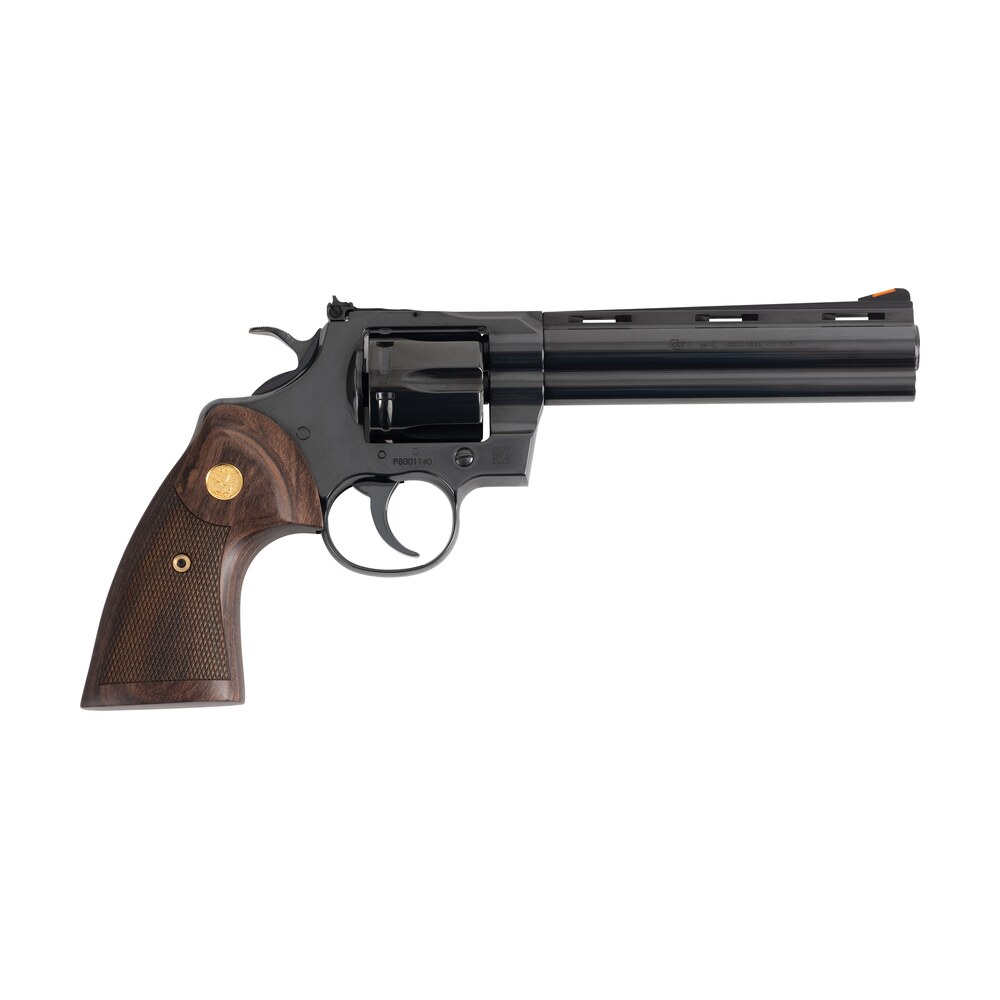 colt mfg pythonbp6wts python target 357 mag/38 special 6 shot 6" matte black carbon steel recessed target vent rib barrel, cylinder & frame, walnut w/medallion grip, exposed hammer Colt Mfg PYTHONBP6WTS Python Target 357 Mag/38 Special 6 Shot 6" Matte Black Carbon Steel Sports South item 161496