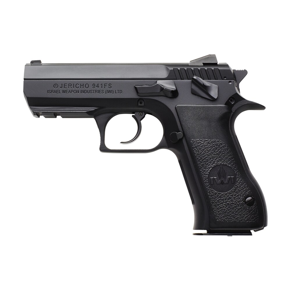 iwi us j941fs9orp jericho 941 mid size frame 9mm luger 16+1 3.80" black chrome lined steel barrel, black serrated steel slide & frame w/beavertail & picatinny rail, black textured grips IWI US J941FS9ORP Jericho 941 Mid-Size Frame 9mm Luger 16+1 3.80" Black Chrome Lined Steel Sports South item 161684