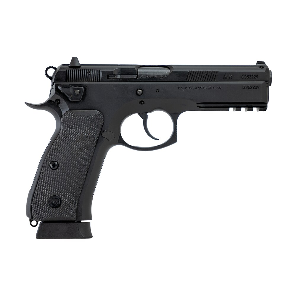 cz usa 89353 cz 75 sp 01 tactical 9mm luger 19+1 4.60" black nitride steel barrel, black serrated steel slide, black polycoat steel frame w/beavertail & picatinny rail, black polymer grip CZ-USA 89353 CZ 75 SP-01 Tactical 9mm Luger 19+1 4.60" Black Nitride Steel Sports South item 162002